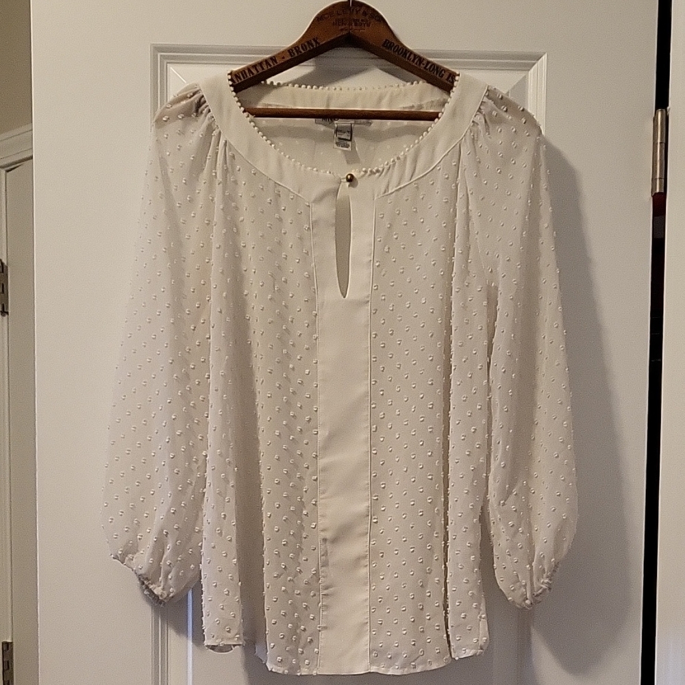 MNG By Mango White Textured Blouse